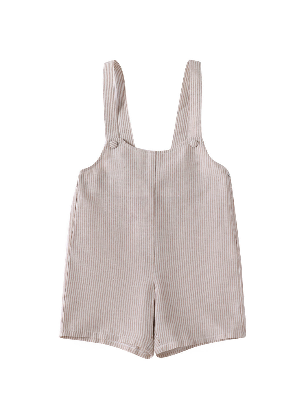 Peto de lino a rayas para bebé - Beige