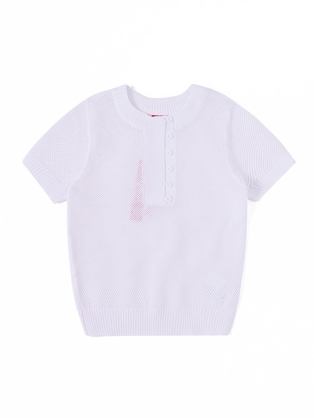 Jersey de manga corta con botones delanteros - Blanco