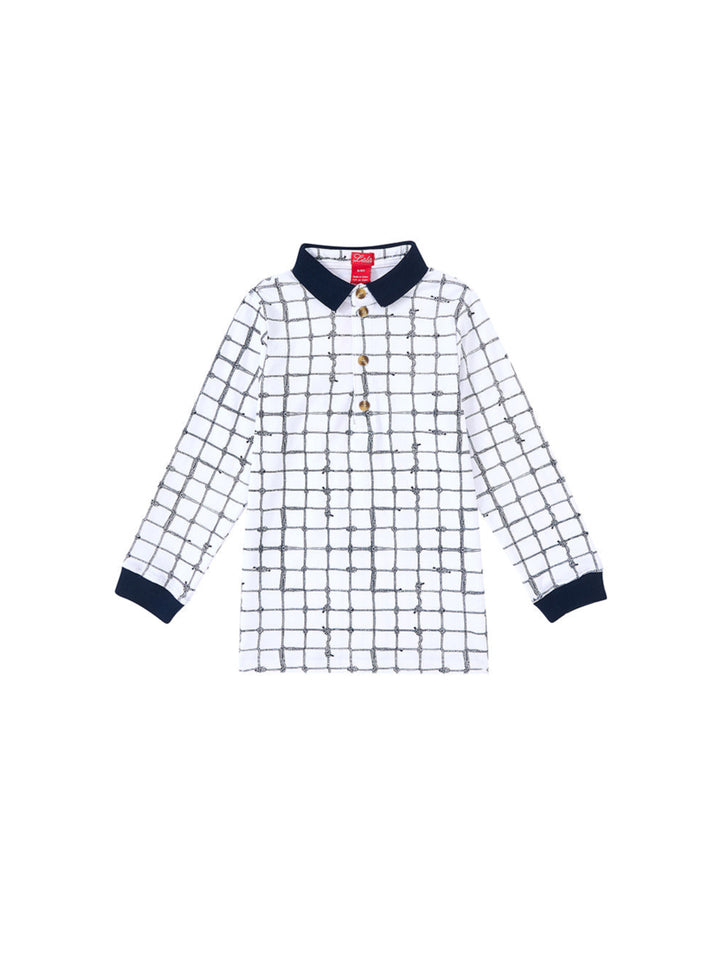Nautical Print Polo - White