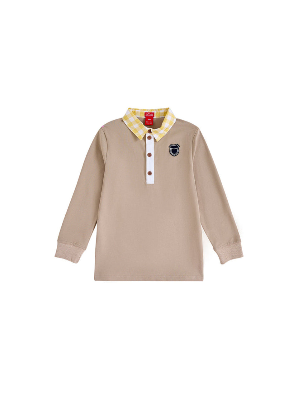 Gingham Collar Polo - Beige