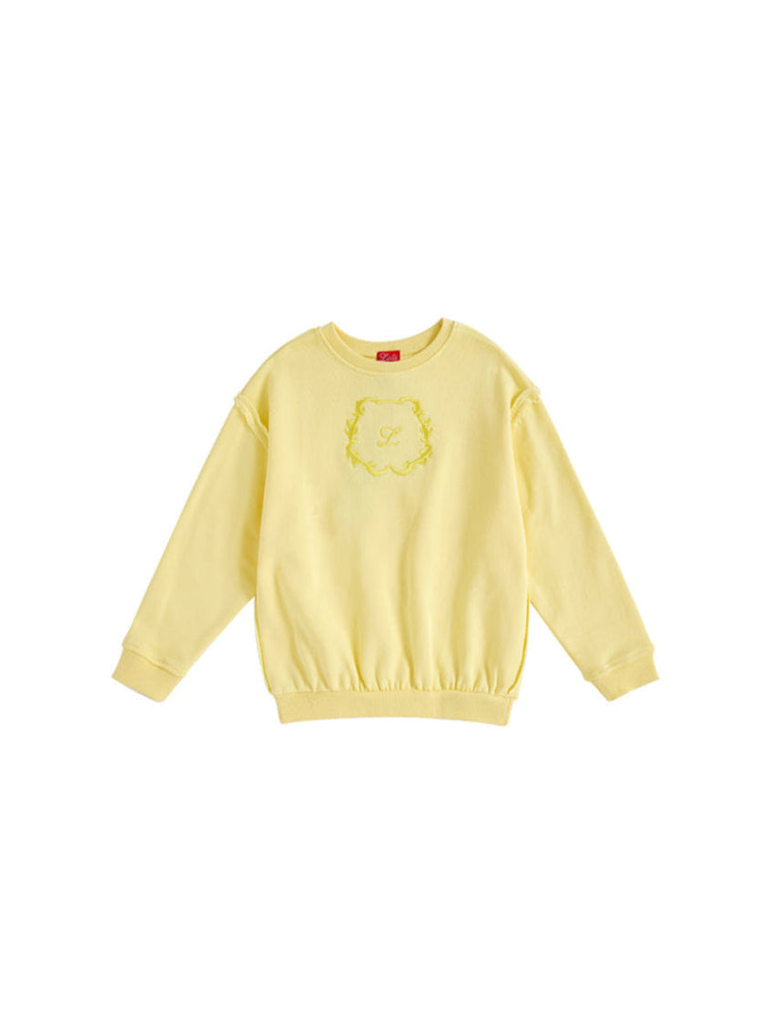 Big Emblem Top - Pale Yellow