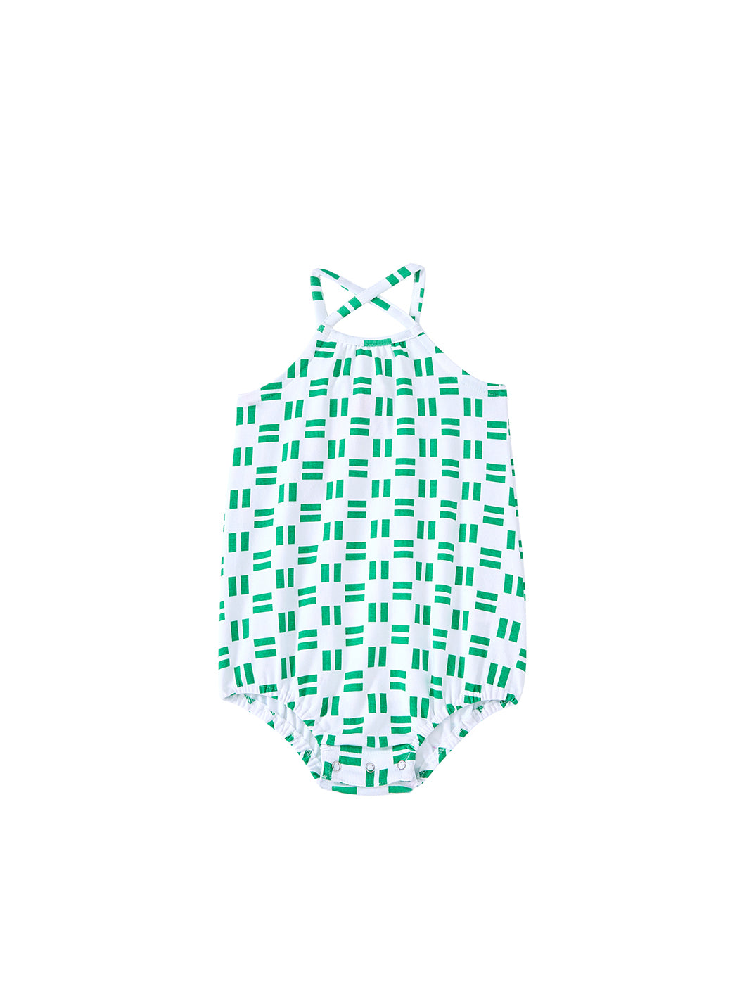 All Over Brick Print Romper