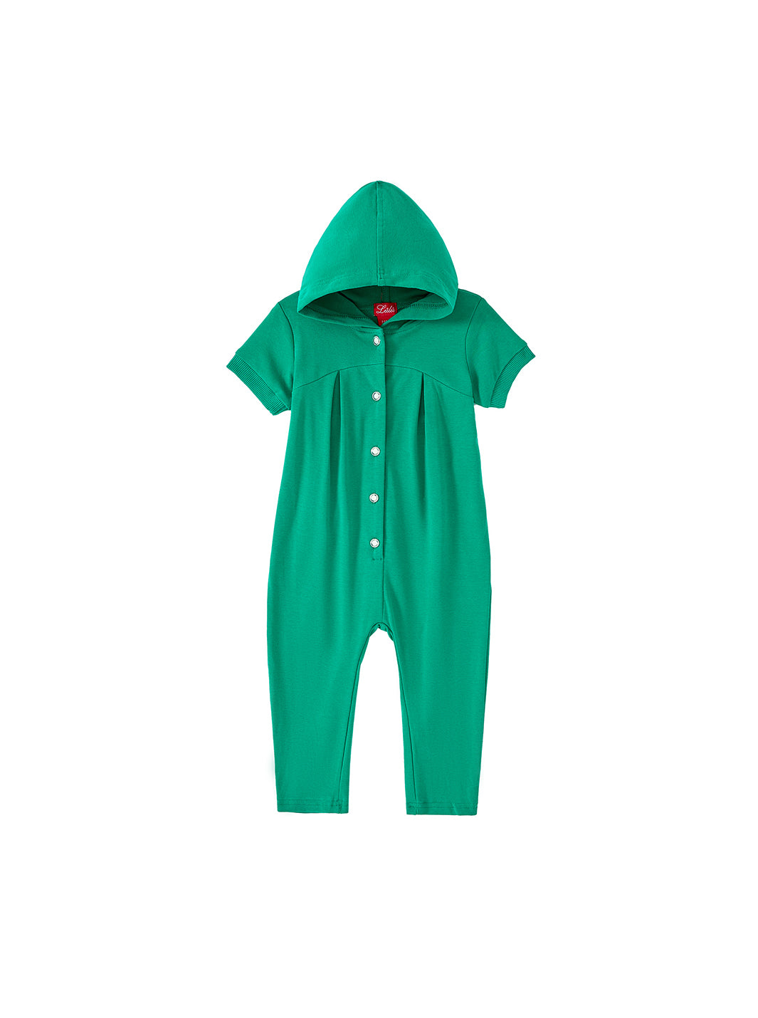 Baby Hood Button Overall - Green