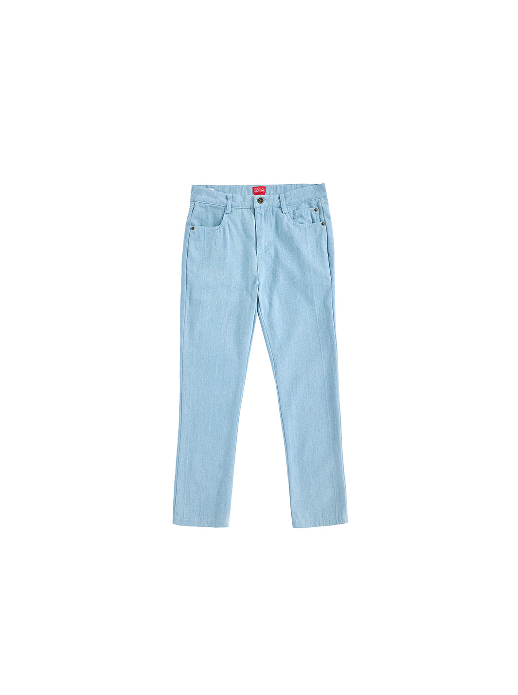 Denim Long Trim Pants - Pale Blue Denim