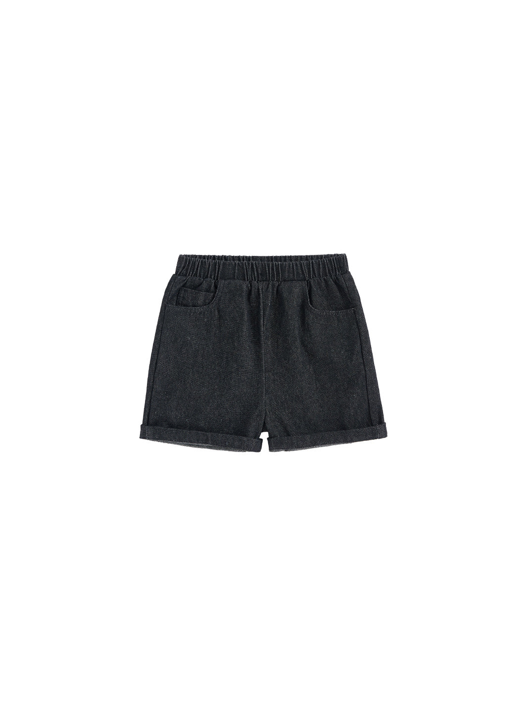 Denim Short Trim Pants - Black Denim