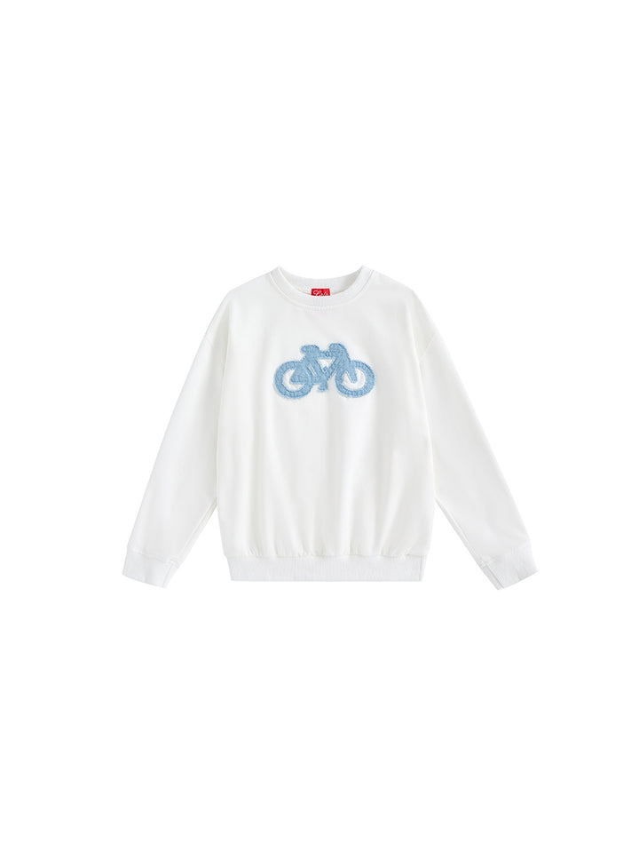 Denim Applique Top - White