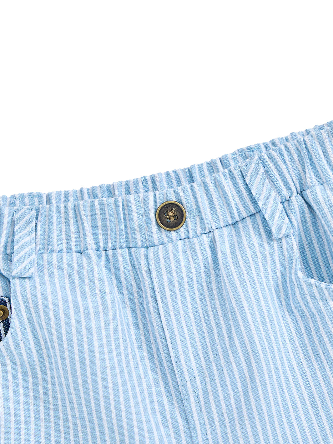 Denim Striped Shorts - Lt. Blue