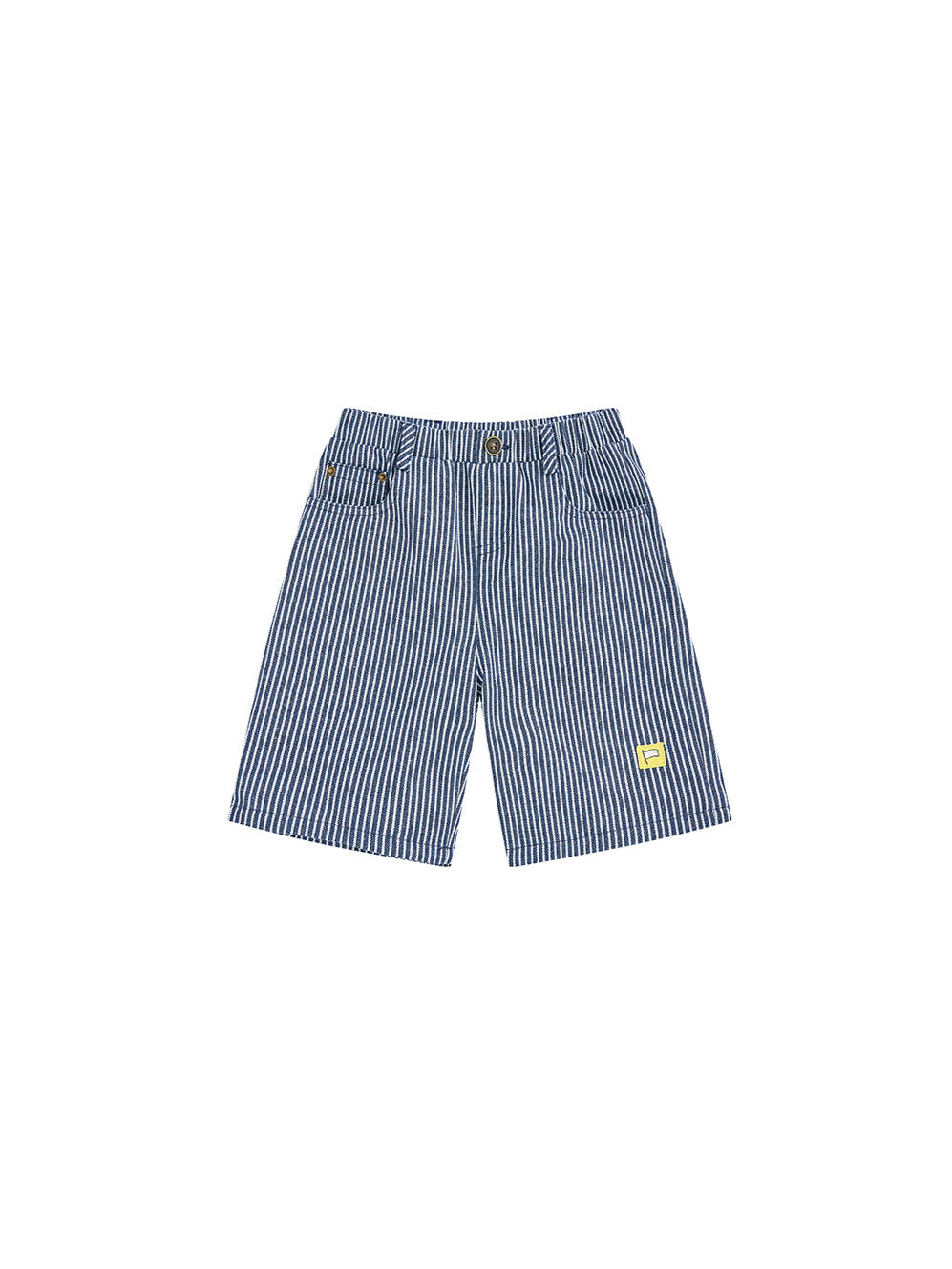 Denim Striped Shorts - Navy