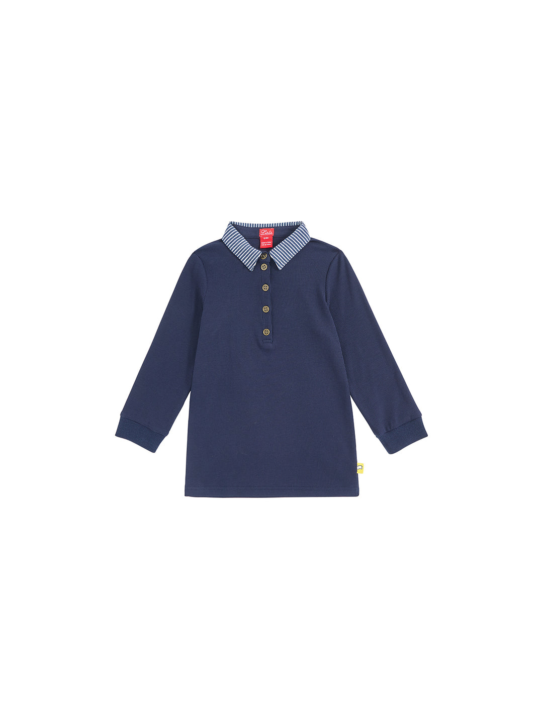 Trim Long Sleeve Polo - Navy