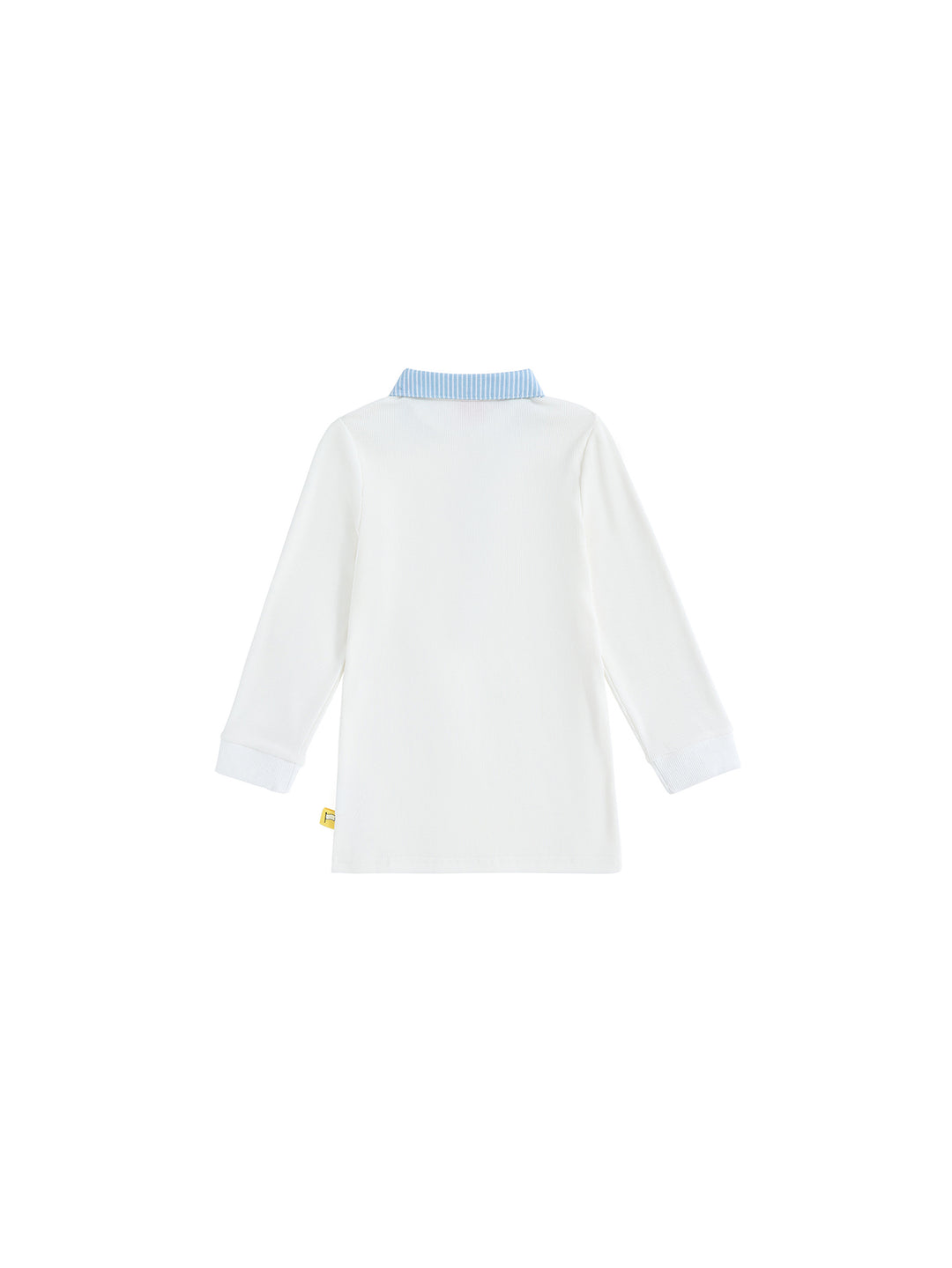 Trim Long Sleeve Polo - White