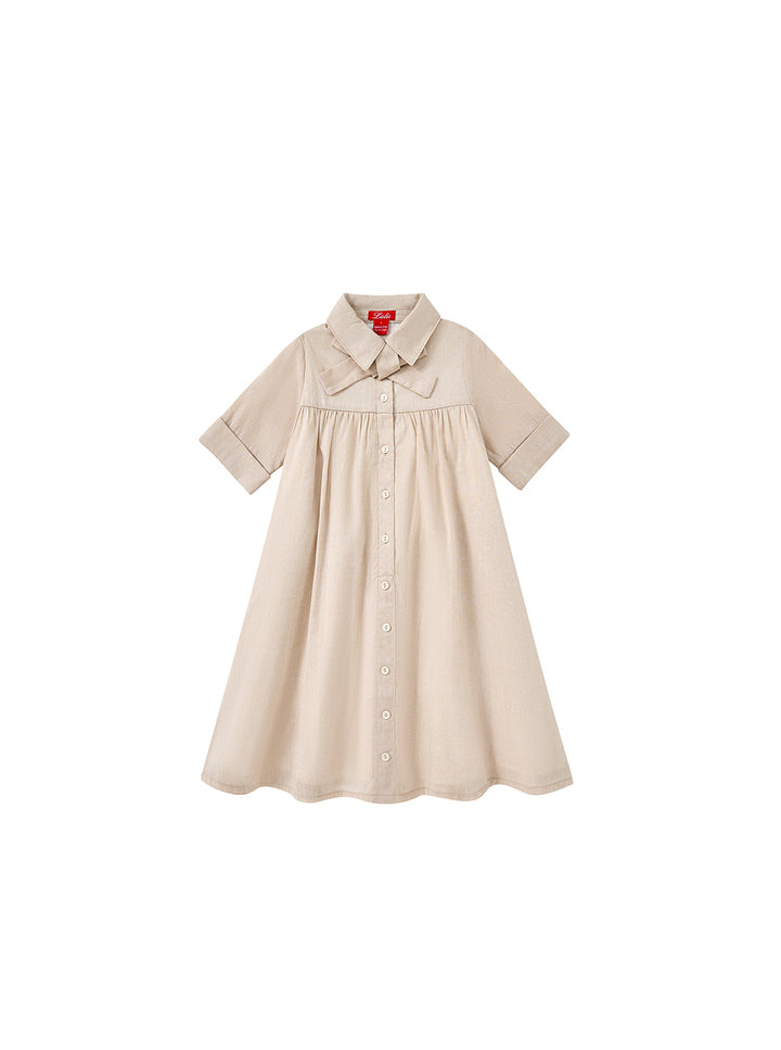 Bow Dress - Beige