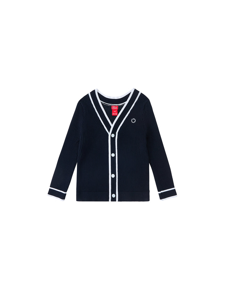 Cardigan Emblem Sweater - Black