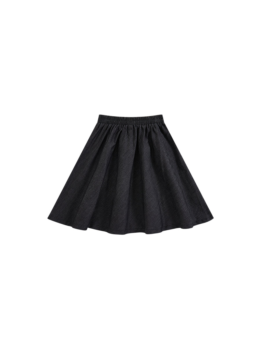 Denim A-line Skirt - Black – Lulu Kids Clothing
