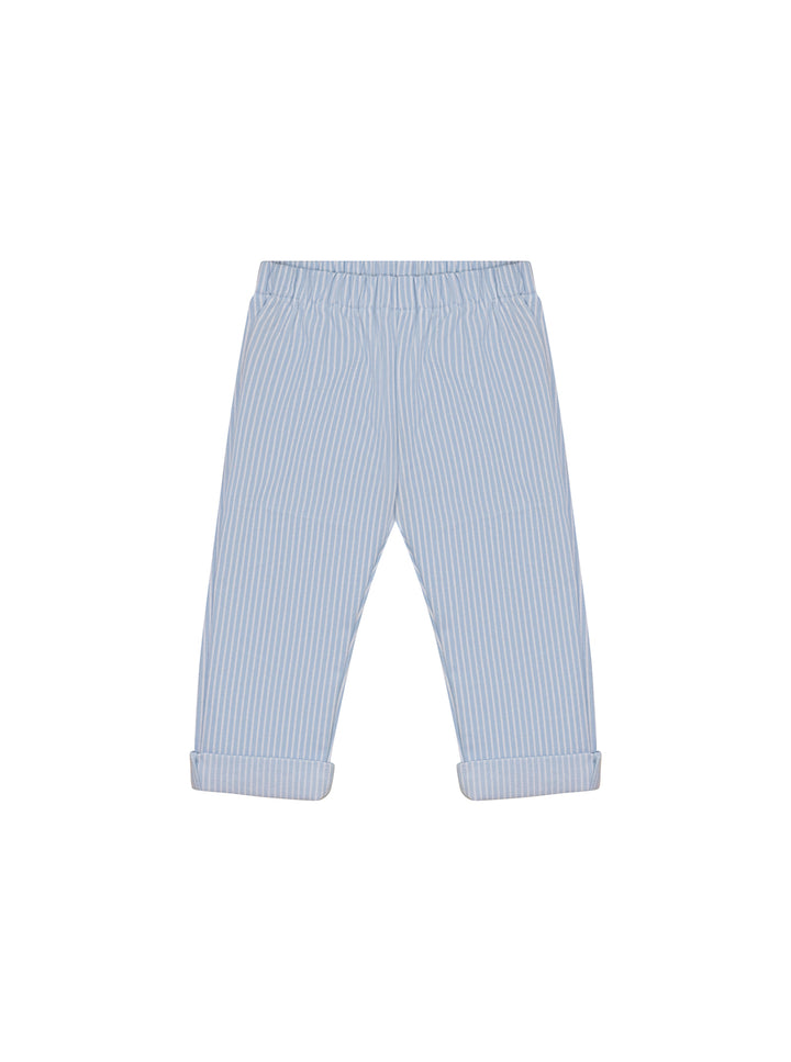 Elastic Waist Long Pants - Lt. Blue