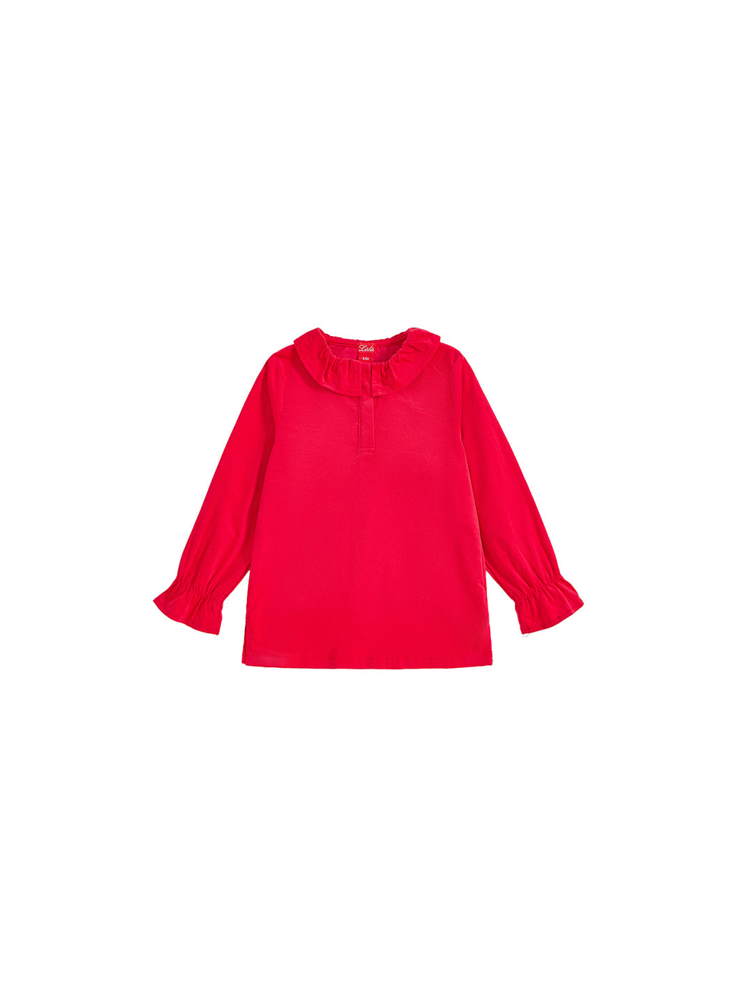 Ruffle Corduroy Shirt - Coral