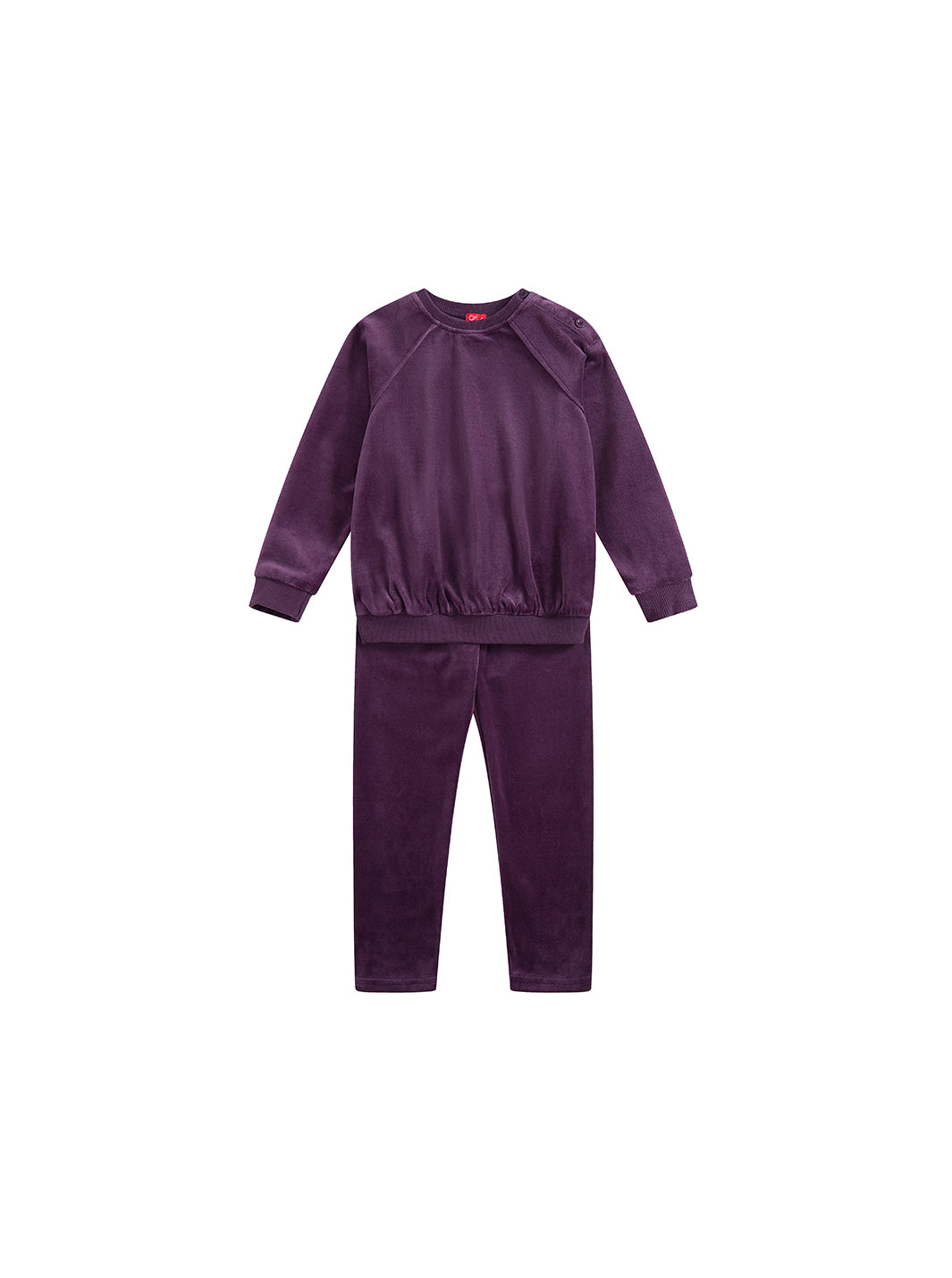Velour Button Set - Plum