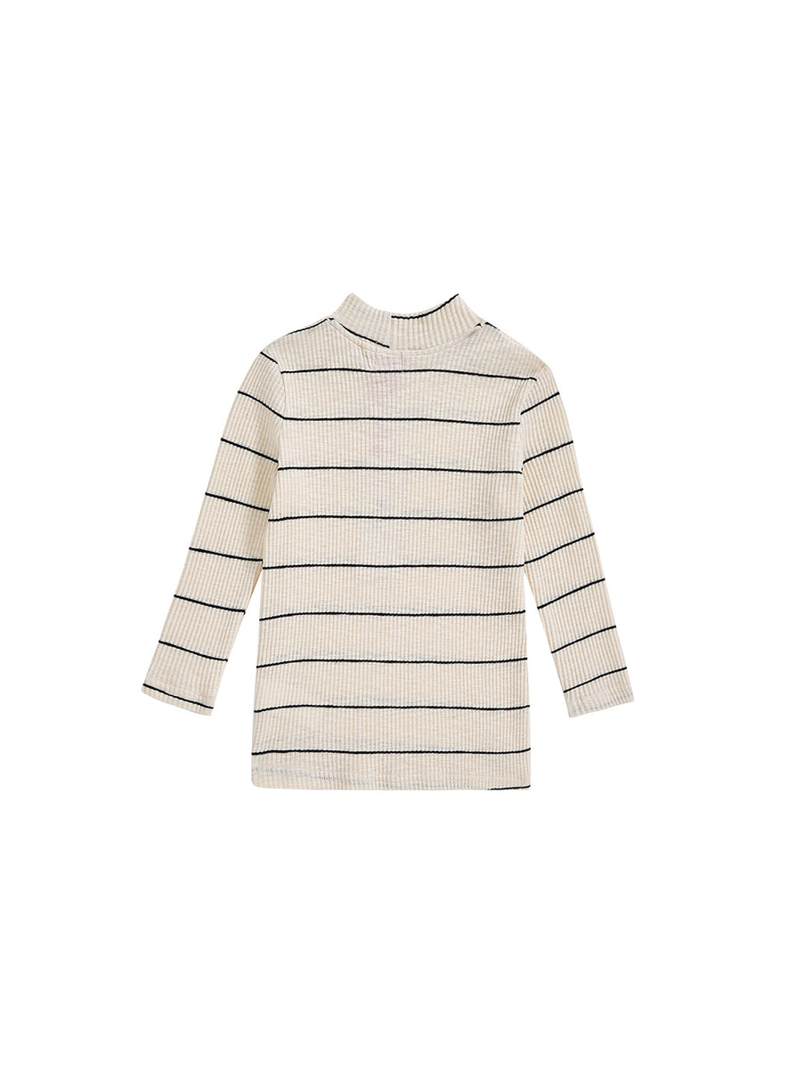Striped Mock Neck T-shirt - Black/White – Lulu Kids Clothing