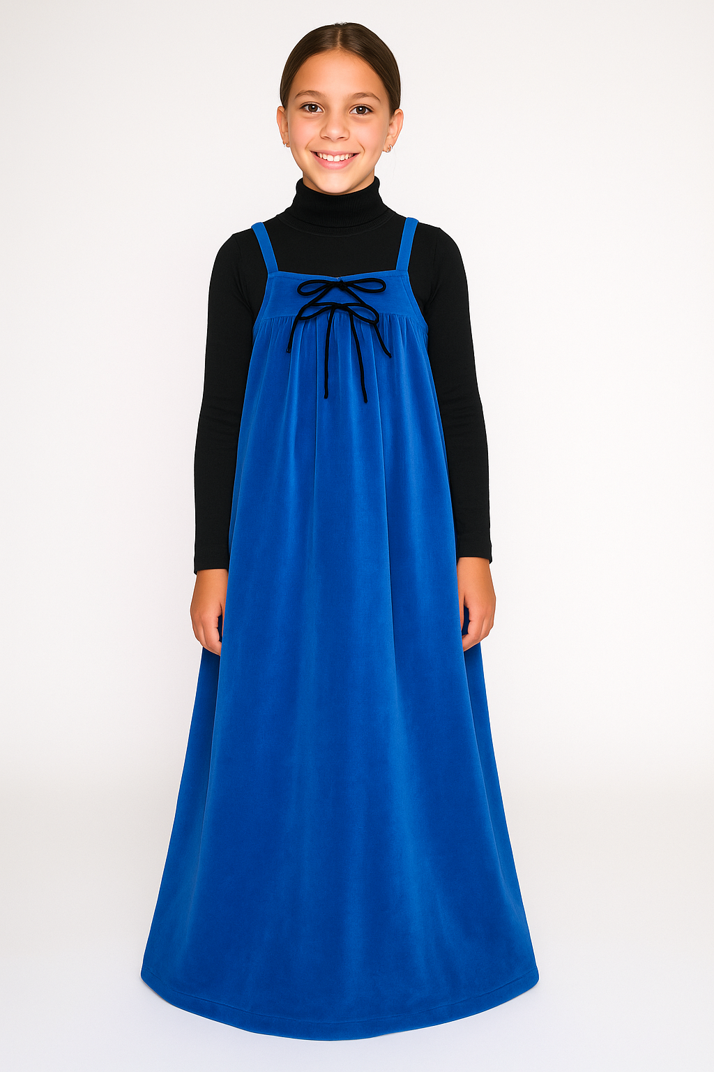 Jumper Cotton Velour Ribbon Robe - Cobalt