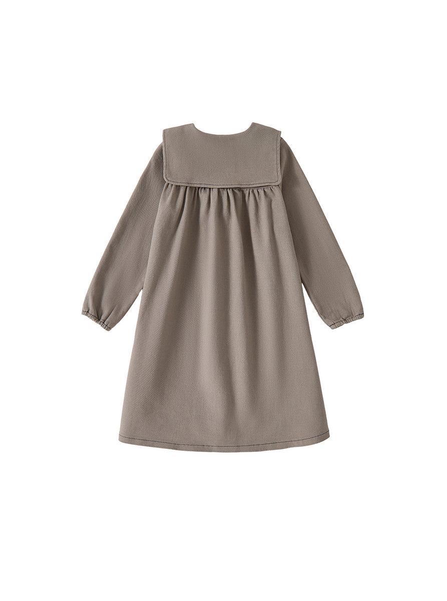 Embroidered Parade Dress - Grey – Lulu Kids Clothing