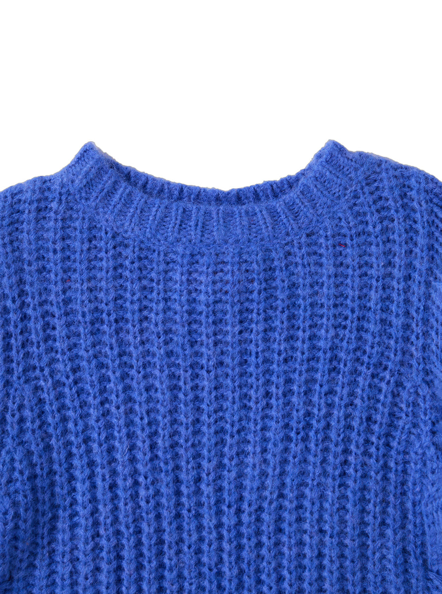 トップス Halo Wool Knit Pullover Halo Knit Sweater- Royal Blue – Lulu Kids Clothing