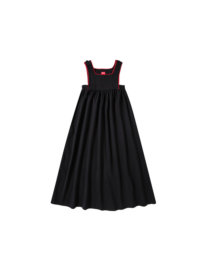 Rickrack Bib Robe - Black