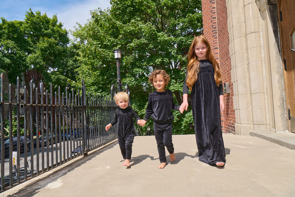 Velour Button Set - Black