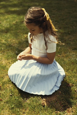 Square Eyelet Short Sleeve Sweater