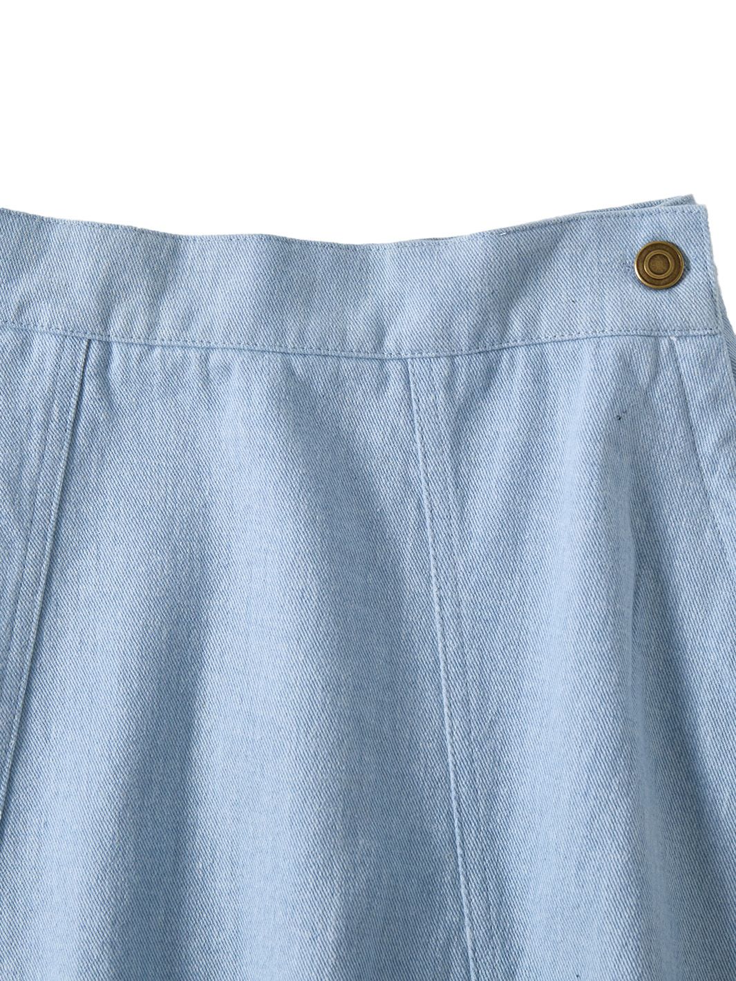 & Lu Denim Paneled Tea Length Skirt - Pale Blue