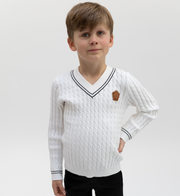 V Neck Cable Sweater