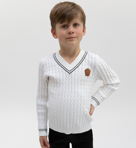 V Neck Cable Sweater