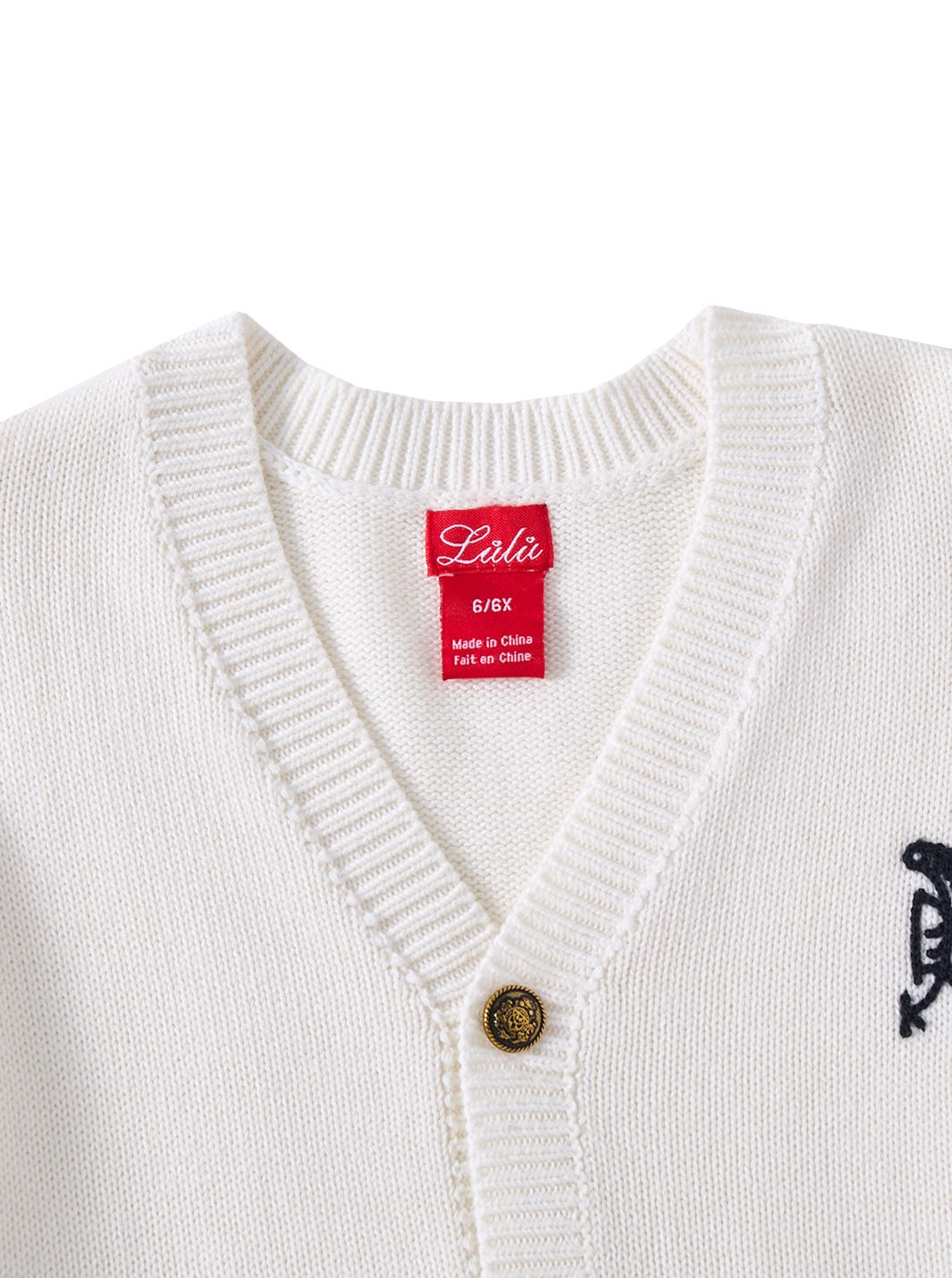 Emblem Cardigan Sweater - Off White