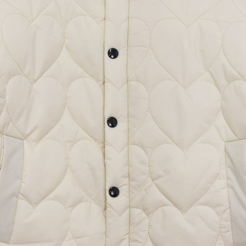 Oversized Quilted Heart Jacket - Off White