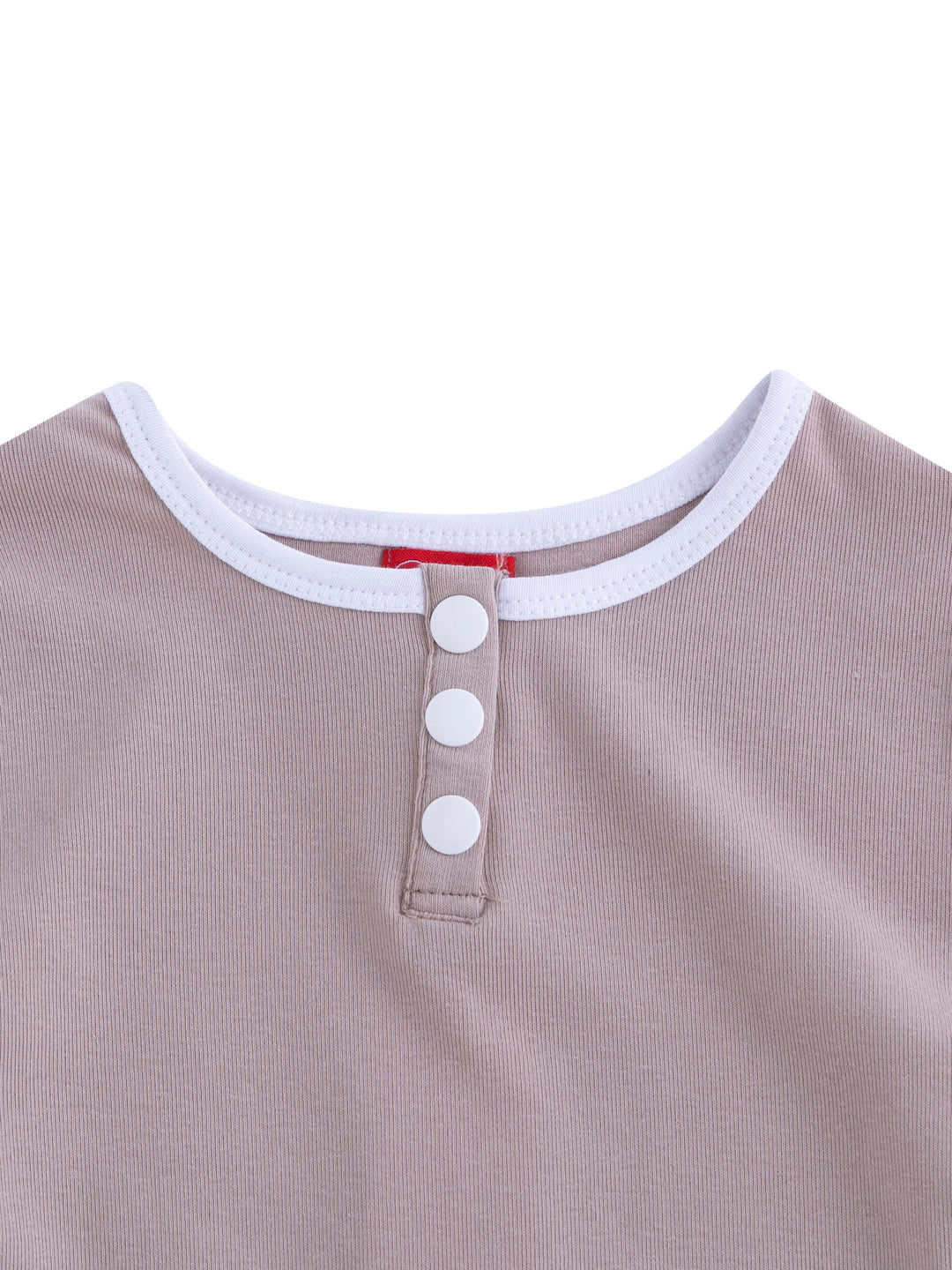 Camiseta Combo Binding - Beige Combo Blanco