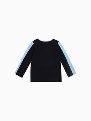 Denim/White Two Tone Top - Black/Lt. Blue