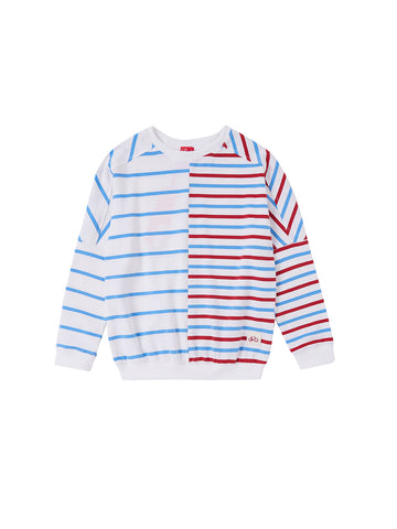 Half Striped Long Sleeve Top