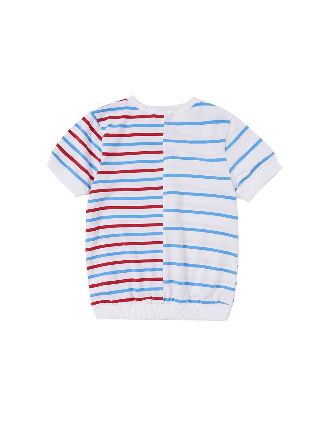 Half Striped Short Sleeve Top