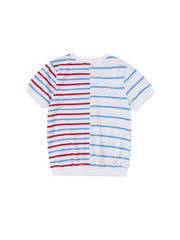 Half Striped Short Sleeve Top