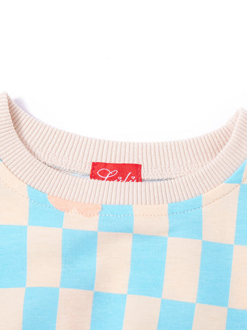 Checked Flower Top