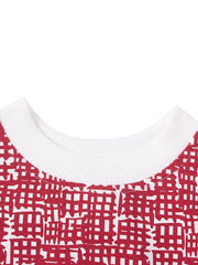 Uneven Checked Print Top
