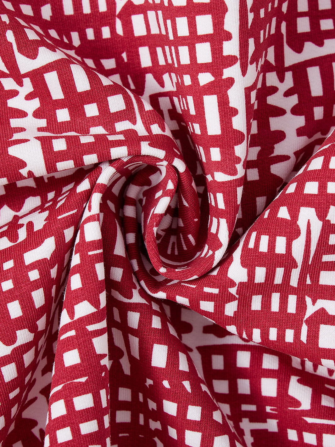 Uneven Checked Print Top