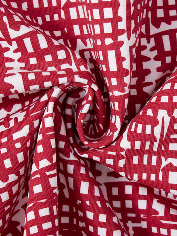 Uneven Checked Print Top