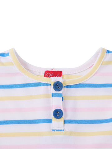 Camiseta corta rayas múltiples