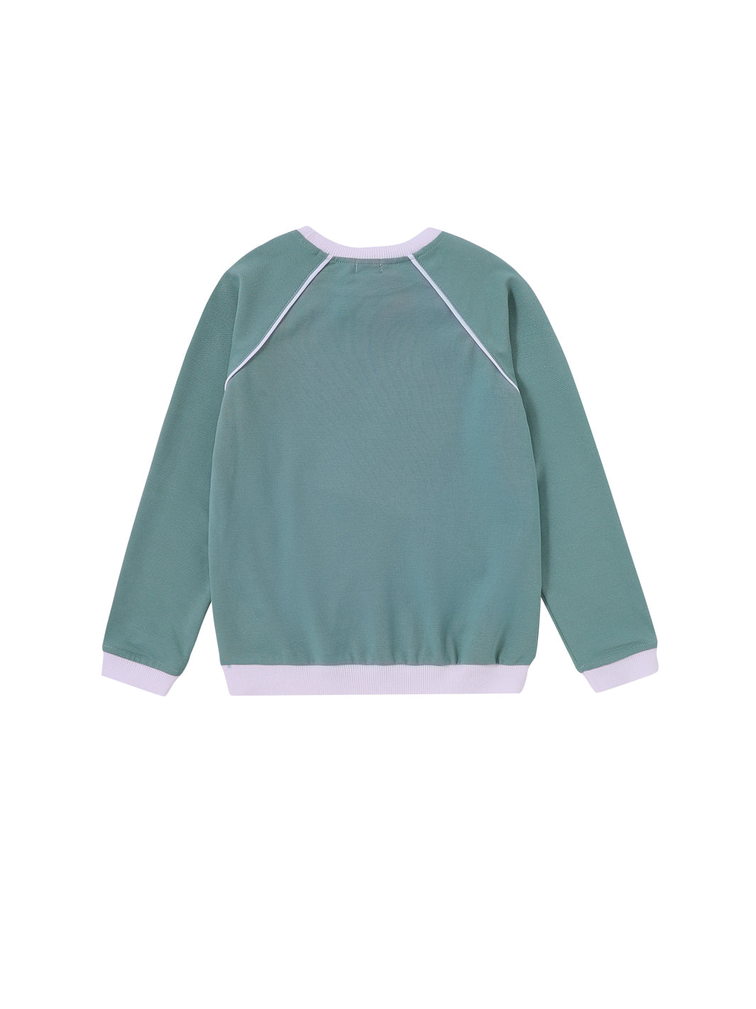 Top de manga larga con estampado lateral - Espuma de mar/Blanco