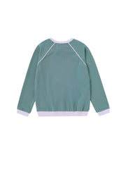 Side Print Long Sleeve Top - Seafoam/White