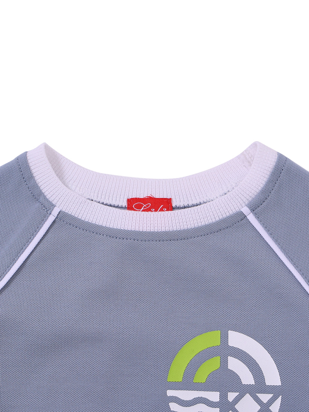 Top de manga larga con estampado lateral - Azul Piedra