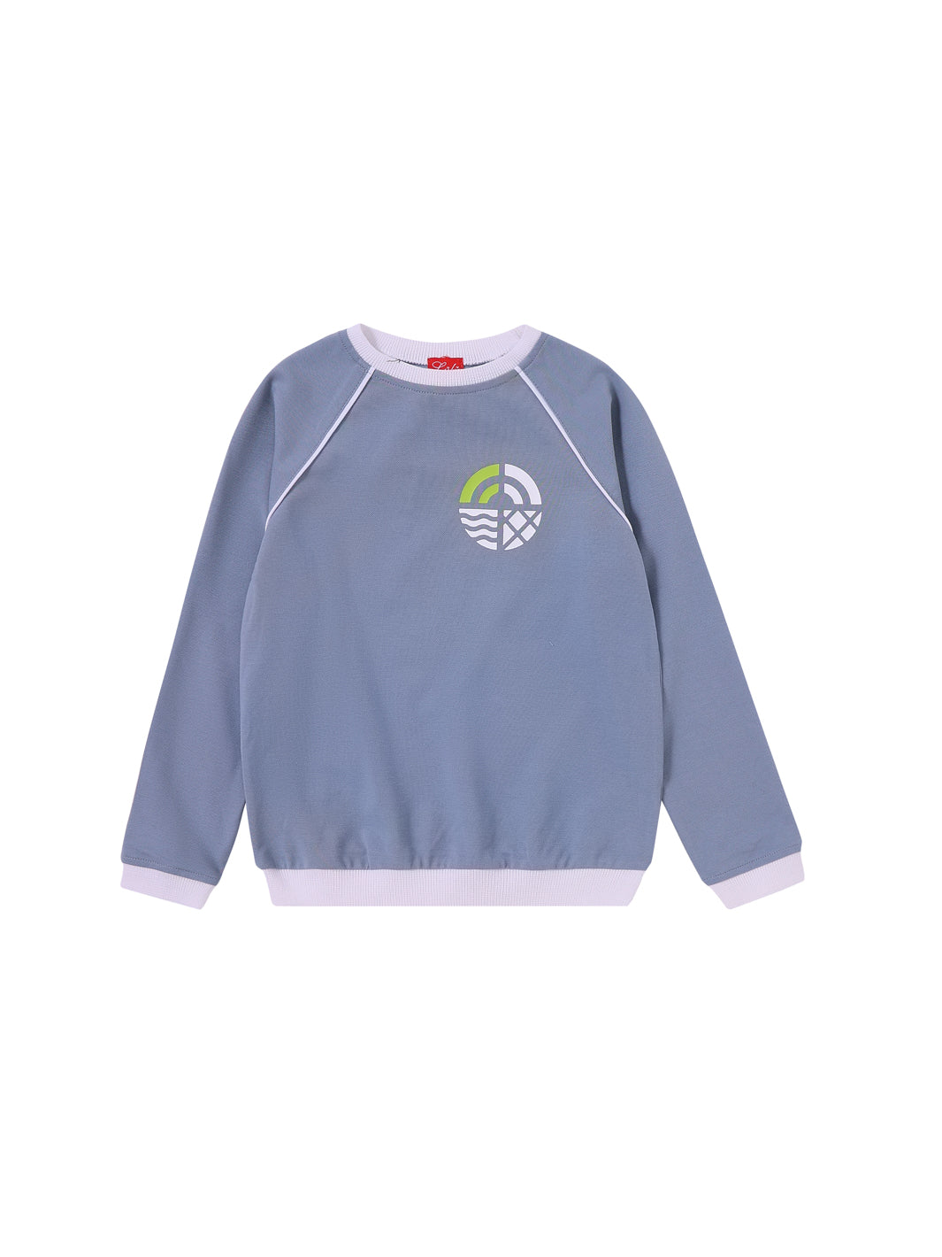 Top de manga larga con estampado lateral - Azul Piedra
