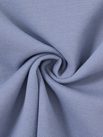 Polo de manga larga con estampado lateral - Azul Piedra