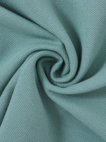 Side Print Short Sleeve Polo - Seafoam/White