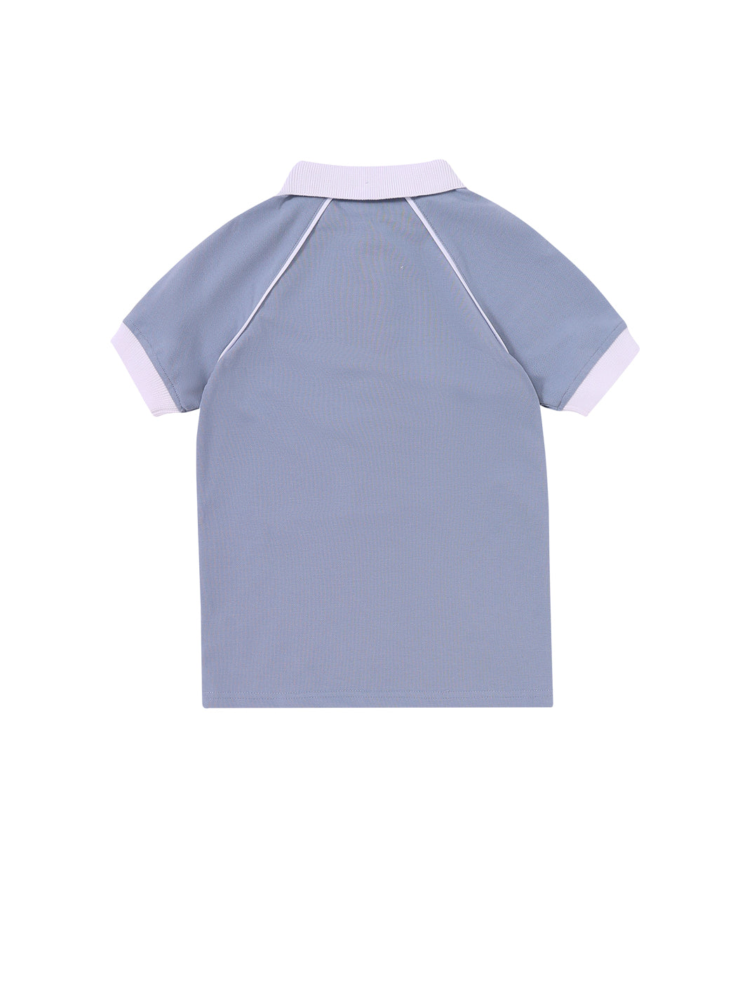 Polo de manga corta con estampado lateral - Azul Piedra