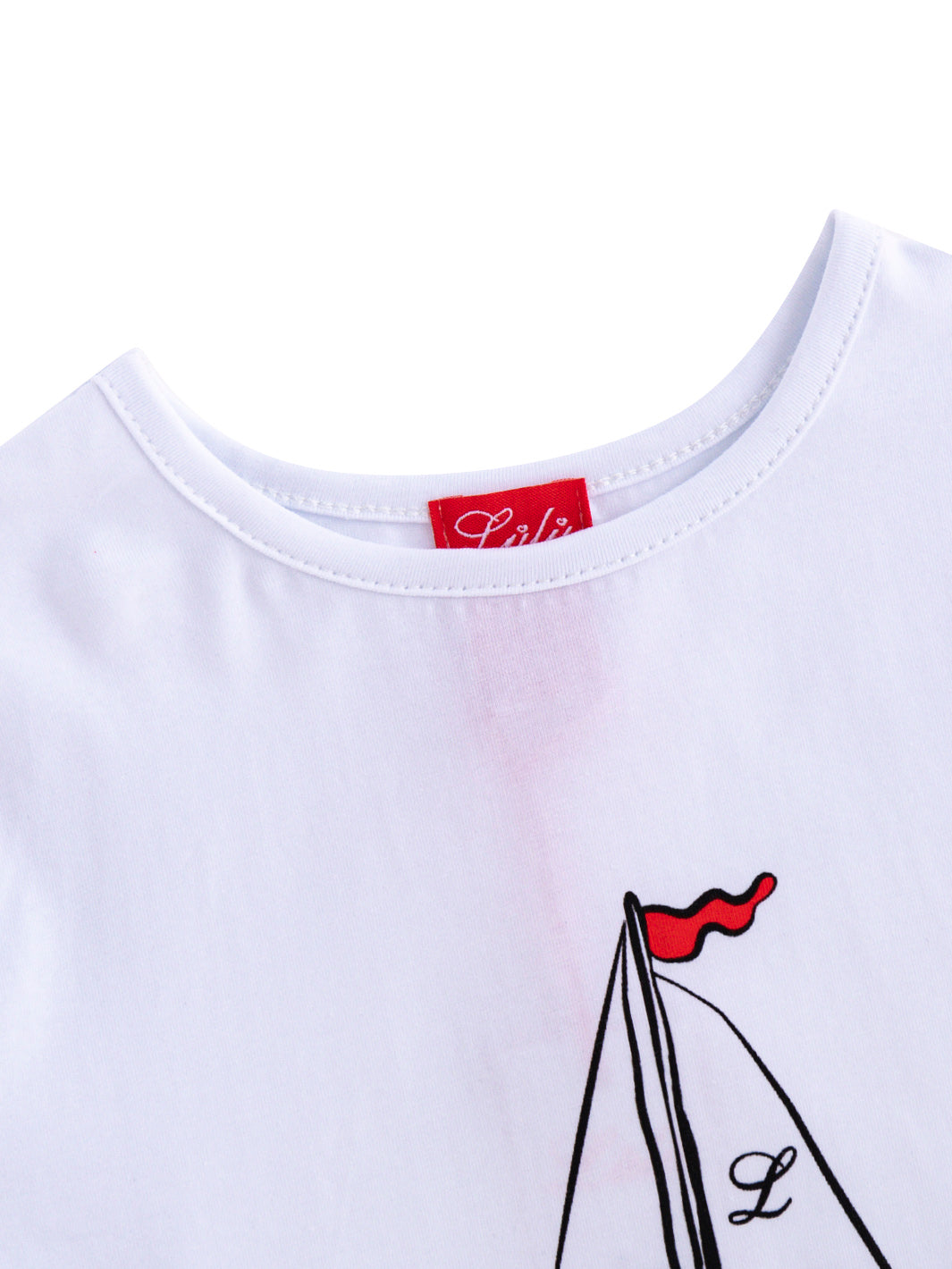 Camiseta de manga larga con barco grande